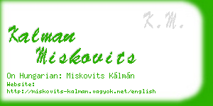 kalman miskovits business card